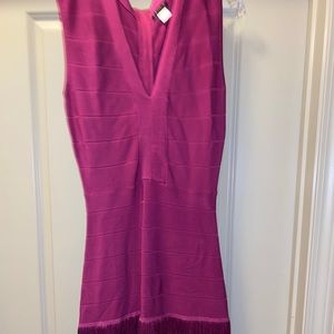 Purple bandage dress.